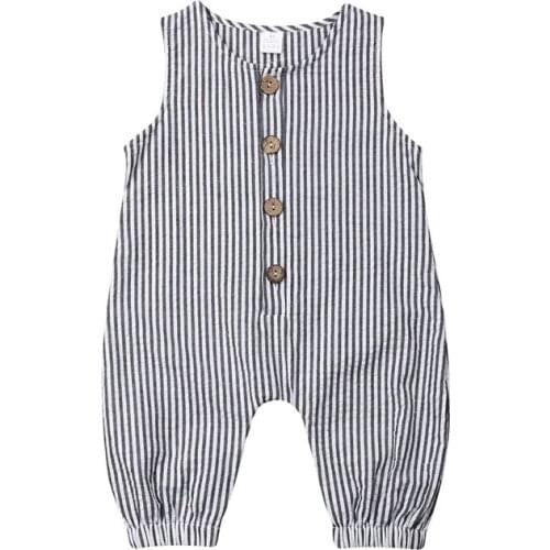 Newborn Baby Boy Girl Striped Cotton Romper Jumpsuit Clothes Outfits Kids Toddler Summer Rompers Playsuit Sunsuit Clothing