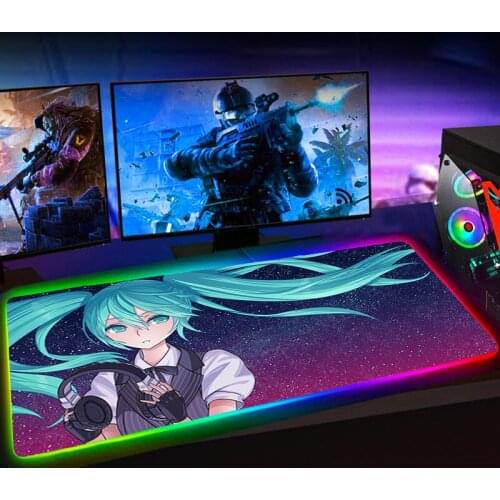 RGB LED Mousepad Vocaloid Mause Pad Gaming Accessiores Anime Mouse Pad Big Keyboard Mat 90x40 Podkladka Pod Mysz Tapis De Souris