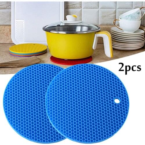 18cm Round Silicone Pot Holders Heat Resistant Trivet Mats Kitchen Oven Pads Hot Mats for Hot Pots and Pans