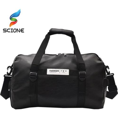 Top PU Leather Sports Gym Bags With Independent Shoes Outdoor Shoulder Bag Travel Yoga Handbag Fitness Training Crossbody Bag