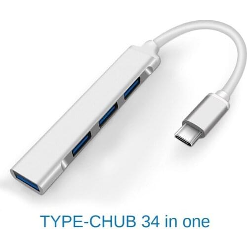 Mini Type-C Hub USB 3.0 HUB Splitter Drag Four Type-C Expander Docks Mini Convenient Type Easy To Carry 5Gbps USB2.0