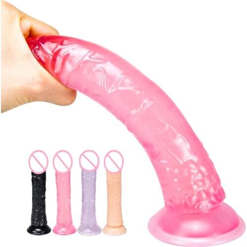 Real Dildos For Woman Soft Crystal Artificial Penis Adults Toys Suction Cup Clit Stimulator Masturbators Sex Toys for Couples