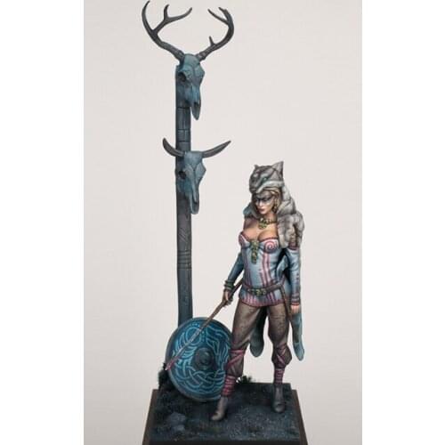 New Unassembled 1/24 ancient fantasy warrior stand include scene resin Figure Unpainted Model Kit