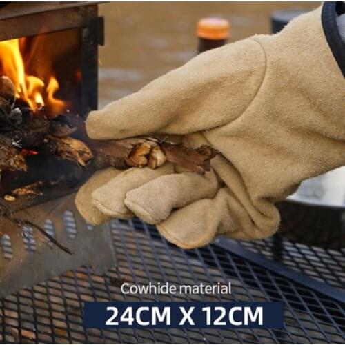 Welding Gloves Reusable Fire Resistant Faux Leather Extremely Soft Industrial Production Gloves for Outdoor Gardening/BBQ