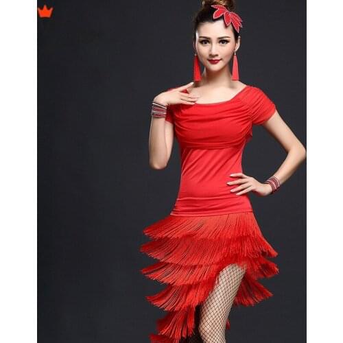 Latin Dance Dress Triangle Sexy adult Modern Ballroom Fringe Salsa Tango tassels samba carnival costume compitition outfit