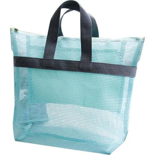 Portable Beach Bag Foldable Mesh Swimming Bag For Children Beach Toy Baskets Storage Bag Kids Outdoor Swimming Waterproof Bags