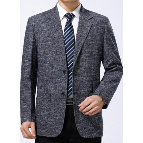 Father wear business casual Middle-aged jacket men blazer casaco jaqueta masculina coats mens woolen suits autumn plus size 3XL