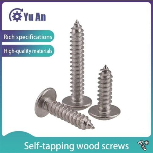 Cross Truss Head Self Tapping Screws 304 Stainless Steel Phillips Large Pan Head Tapping Wood Screw M3M4M5M6 20pcs