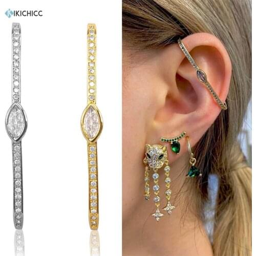Kikichicc 925 Sterling Silver Eye Crystal Ear Bar Cuffs Earring Jewelry Statement Anniversary European 2020 Wedding Jewelry