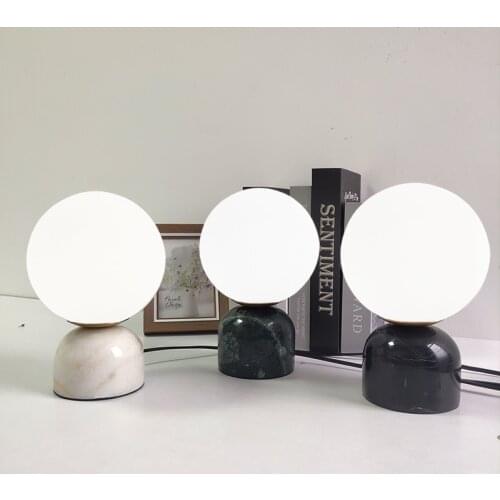 Modern Marble Table Lamp Home Decor Glass ball Table Lamps Bedroom Bedside Study Hotel Living Room Desk Light