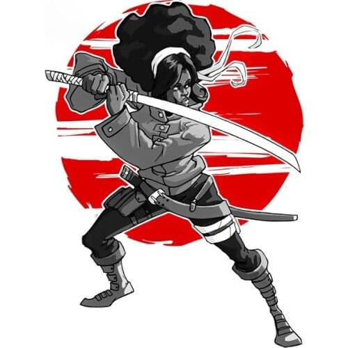 Fashion for Woman Samurai Car Assessoires Stickers Personality Trunk Bumper Decal Waterproof Occlusion Scratch 13cm X 9.8cm