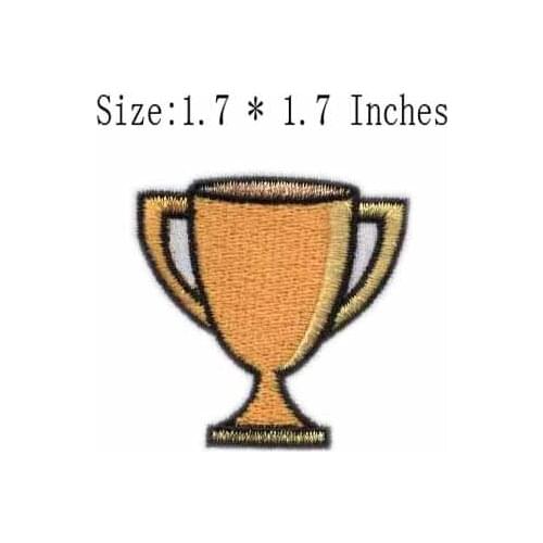 Trophy 1.7"wide embroidery patch for winner/the best/better and better