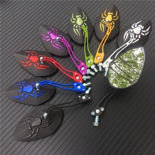 Motorcycle Mirror Scooter E-Bike Rearview Mirrors Electrombile Back Side Convex Mirror 8mm 10mm Black Blue red green Universal