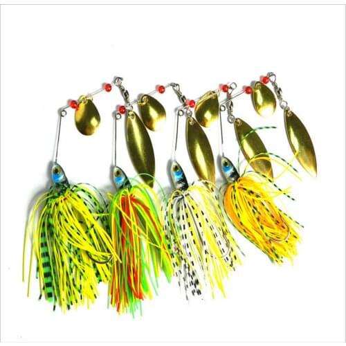 Value C 4Pcs/Bag 17.4g/pcs Fishing Fake Hard Spinner Lure Spinnerbait Pike Bass SP007