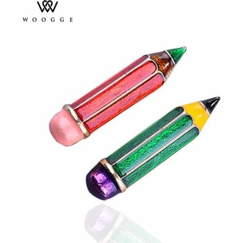 2018 Fashion Jewelry New Korean Cute Enamel Pin Metal Pencil Brooch Lapel Pin Men Brooch Broches Vintage Brooches For Women Men