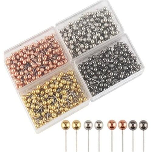 400pcs/set fashion Sewing Needles Metallic plastic safety pin ball needle cork office fixed knitting needles wedding pin US009
