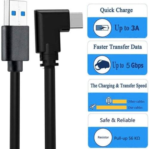 5M Data Line For Oculus Quest 2 Link VR Headset Charging Cable USB 3.0 Type C Data Transfer USB-A Type-C Cable VR Accessories