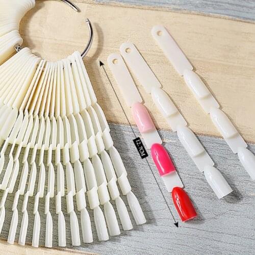 50 pcs/set Tips Nail Color Chart Palette Fan-shaped Colors Nail Art Practice Design Training Polish Color Card