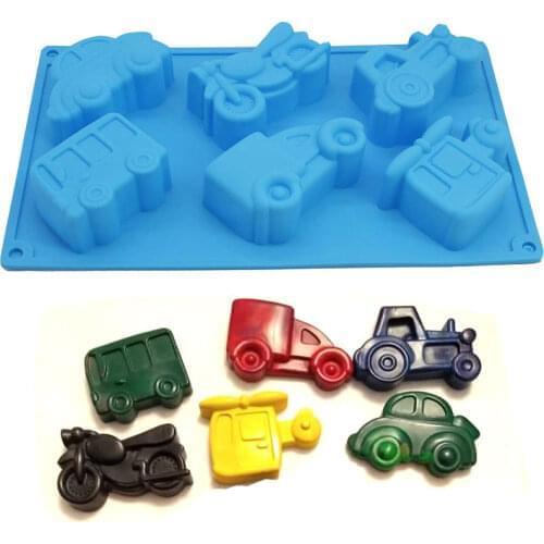 6 Cavity Vehicles Car Soap Mold Cars Shape Craft Art Silicone Molds For Soap Cake Chocolate Making Cute Cars Theme Craft Molds