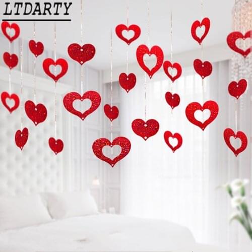 Wedding room balloon accessories 100 love laser pendant balloon ribbon rain pendant birthday party wedding decorations