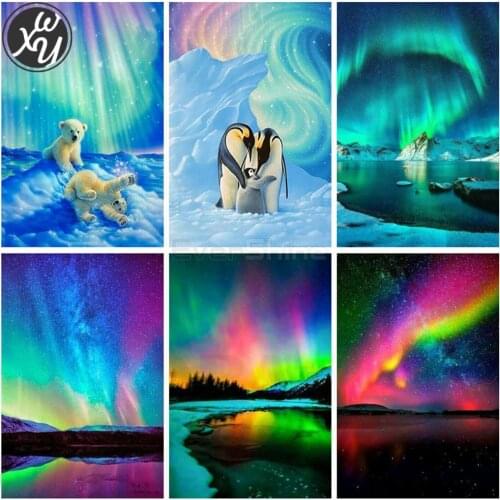 Diamond Painting Aurora Square Round Mosaic Art Full Drill Cross Stitch Kits for Adults Rhinestones Accessories for Family Decor