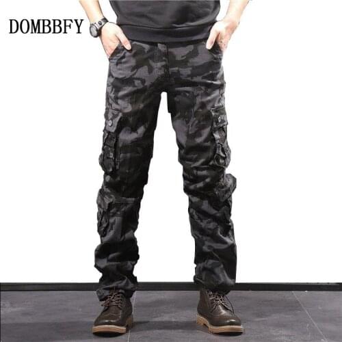 Mens Casual Camouflage Cargo Pants Tactical Military Trousers Man Cotton Breathable Streetwear Wide Pants Hip Hop Joggers
