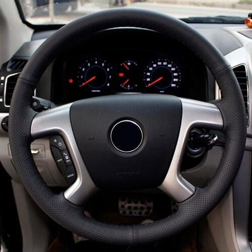 Car Steering wheel cover Non-Slip Perforated leather Hand stitch grips For Chevrolet Cruze AVEO Malibu Captiva TRAX Cavalier