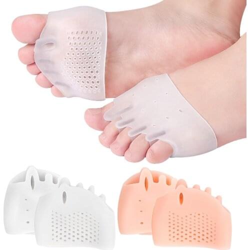 Foot Care Silicone Forefoot Pads Toe Separator Cushion Pad Pain Relief Shoes Insoles Finger Toe Hallux Valgus Corrector Gel Pads
