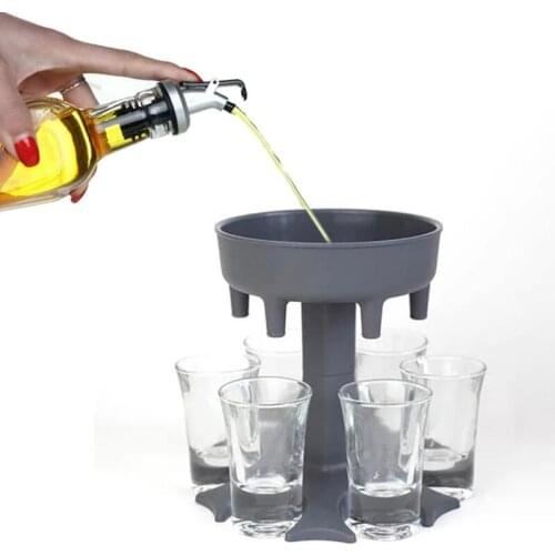 6 Shot ABS Dispenser Holder Wine Whisky Beer Dispenser Party Games Drinking Tools Rack Bar Sets Accessories Liquor Dispenser