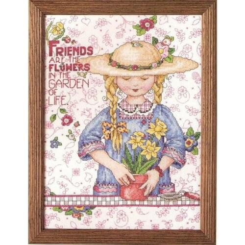 GG Rabbit and fox with love cross stitch kit Animal cotton thread Love lock canvas stitching embroidery Magazine, flower friend