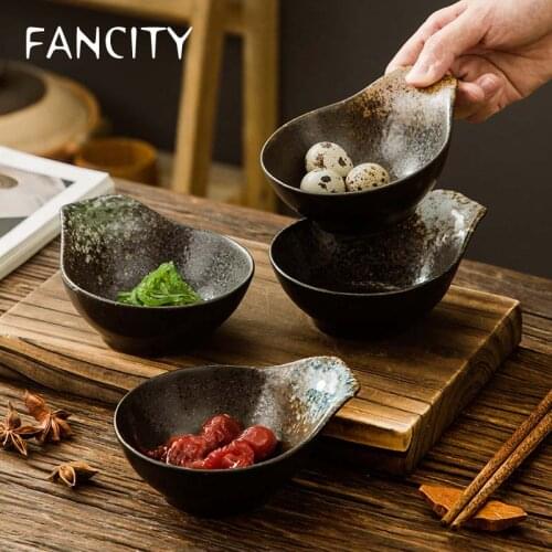 FANCITY Ceramic small noodle bowl Japanese style bowl with small bowl seasoning bowl soup bowl salad side dish bowl rice
