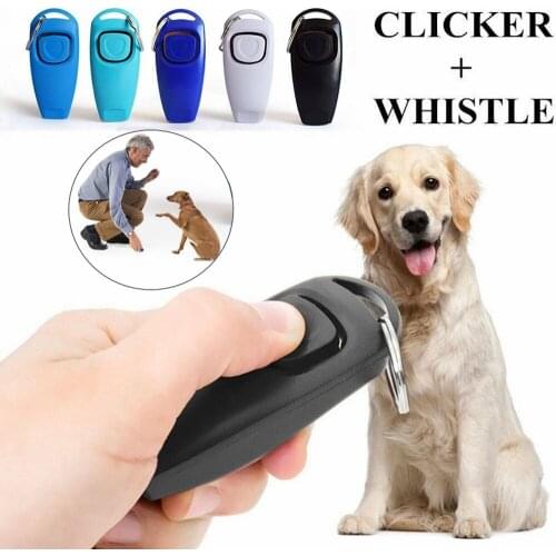Hot 2 In 1 Cute Shape Dog Whistle Clicker Pet Dog Trainer Aid Guide With Key Ring Dog Training Whistle Dog Products Pet Supplies