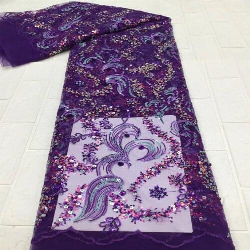 Latest African Lace Fabric 2021 High Quality Lace French Lace With Sequins Nigerian Lace Fabrics For Wedding Dress xc67-459