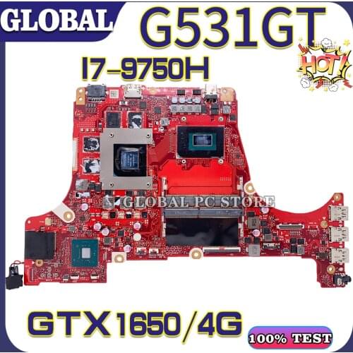 KEFU Motherboards G531G Laptop motherboard for ASUS G531GT G512GT G512GV G512GW 100% TEST original mainboard I7-9750H GTX1650