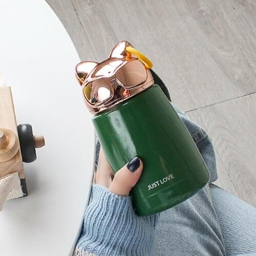 Lovely Thermos Water Bottle 304 Stainless Steel With Cat Cover For Boys Girl Gift Vacuum Flask Coffee Mug Insulated Belly Cup