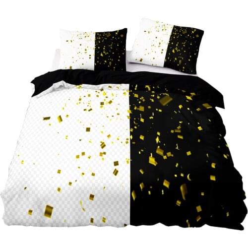 Minimalist Style Duvet Cover 220x240 Pillowcase 3Pcs,160x200 Quilt Cover,Blanket Cover ,Black And White Pattern Bedding Set