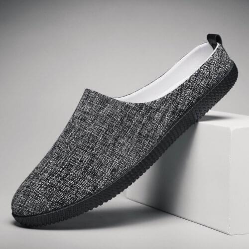 Linen slippers men shoes 2020 Summer new Breathable Mesh Men Sneakers Fashion Casual Non-slip Male Sandals outdoor leisure style