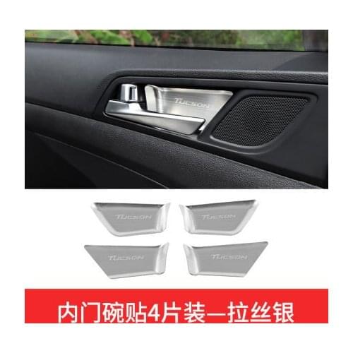 For Hyundai Tucson 2015-2019 stainless steel Inner door bowl Inner door handle decoration patch anti-scratch car accessories