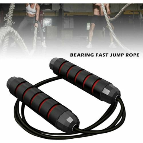 New Jump Ropes Weighted Skipping Rope Steel Wire Adjustable Speed Workout Exercise Jump Black Solid