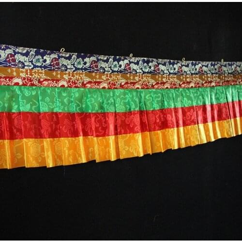 Wholesale Buddhist supply 3 Meters Buddhism HOME Temple Embroidery wall decor Hanging table Altar Enclosing curtain draperies
