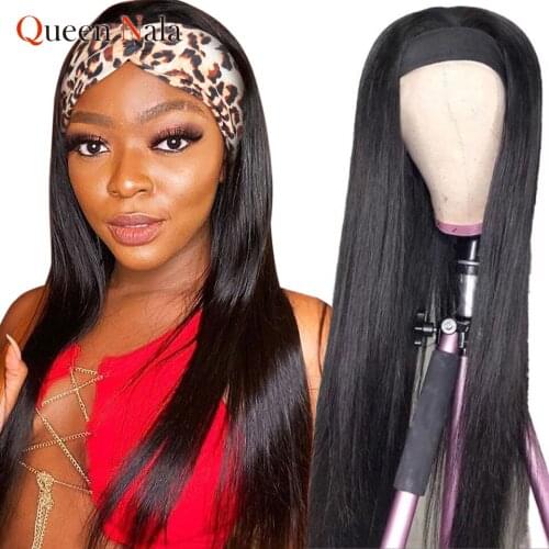 Straight Headband Wig Human Hair Wigs 150% Density Brazilian Straight Hair Wig 8-30 Inch Full Machine Made Wig For Black Women