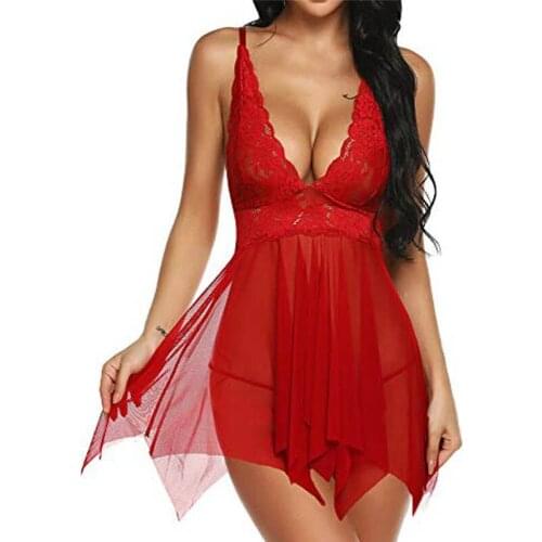 Jian Peng Sexy Lingerie Tracksuit Solid Women Underwear Lingerie Underwear Nightwear Lace Dress Babydoll Sleepwear Newest