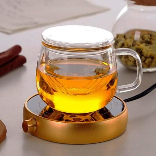 Glass Tea Cup Thickened Transparent Tea Cup with Lid Glass Tea Cup Heat-Resistant Scented Tea Cup Office Cup Cups with Lids Mug