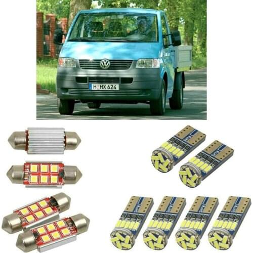 Interior led Car lights For Volkswage transporter T5 mk5 platform 7jd 7je 7jl car accessories License Plate Light 6pc