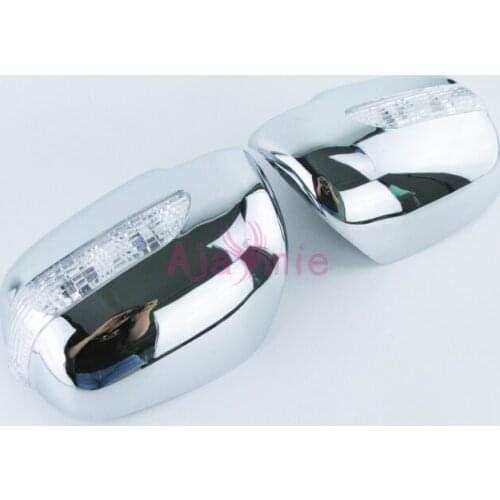 Rearview Mirror Cover Side Wing Cap Shell Case Moulding Trims with LED Turn signal Chrome 2011-2015 For Toyota Innova Accessory