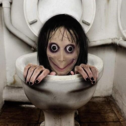 Halloween Momo Creepy Latex Mask Scary With Long Hair Halloween Easter Costume Party Mask For Party 06