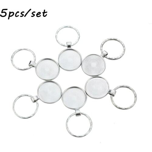 5Pcs/10Pcs Handmade Keychain Accessories Diy Key Ring Whiteboard Base Metal Ring Jewelry Accessories Creative Gifts