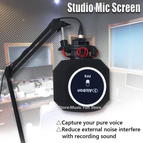 Alctron PF8 Simple Studio Mic Screen Acoustic Filter Recording Mic Pop Filter Mic Cover Noise Reduction Wind Shield Foam