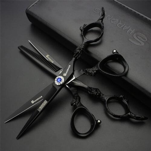 Four color options double faucet handle 5.5 / 6 inch professional modeling hairdressing cutting scissors and thinning scissors