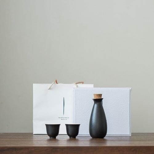 Home Retro Hip Flask Ceramics Handmade Japanese Style Sake Set Light Luxury Classic Botella Licor Drinkware EJ50HF